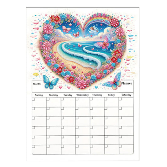 Special Shaped Colorful Pattern 5D DIY Diamond Art Monthly Planner for Beginners