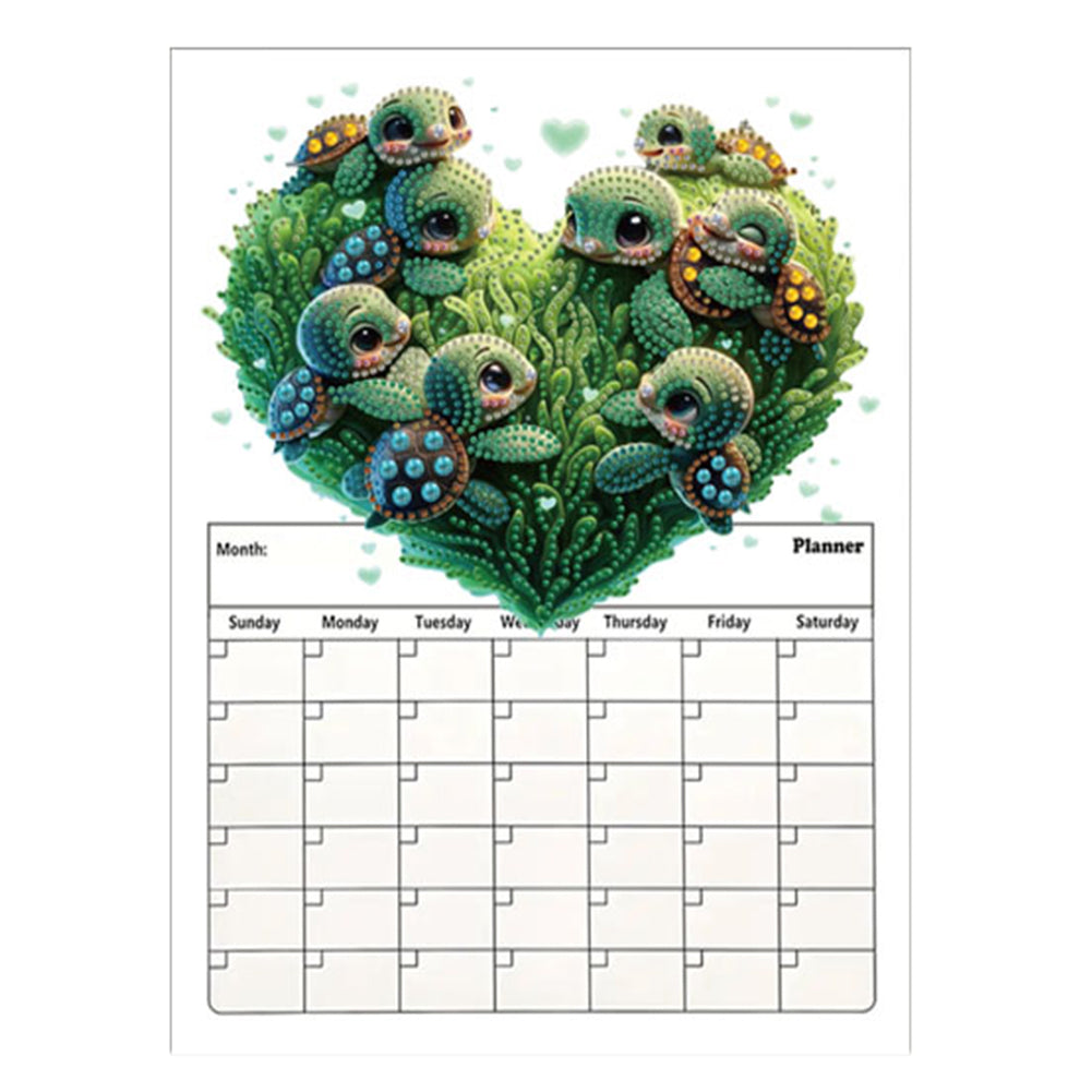 Special Shaped Colorful Pattern 5D DIY Diamond Art Monthly Planner for Beginners