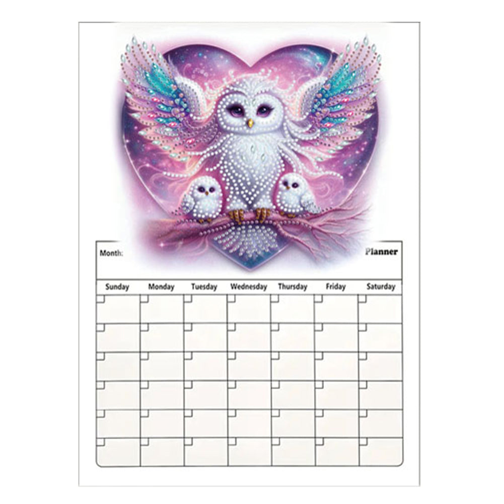 Special Shaped Colorful Pattern 5D DIY Diamond Art Monthly Planner for Beginners