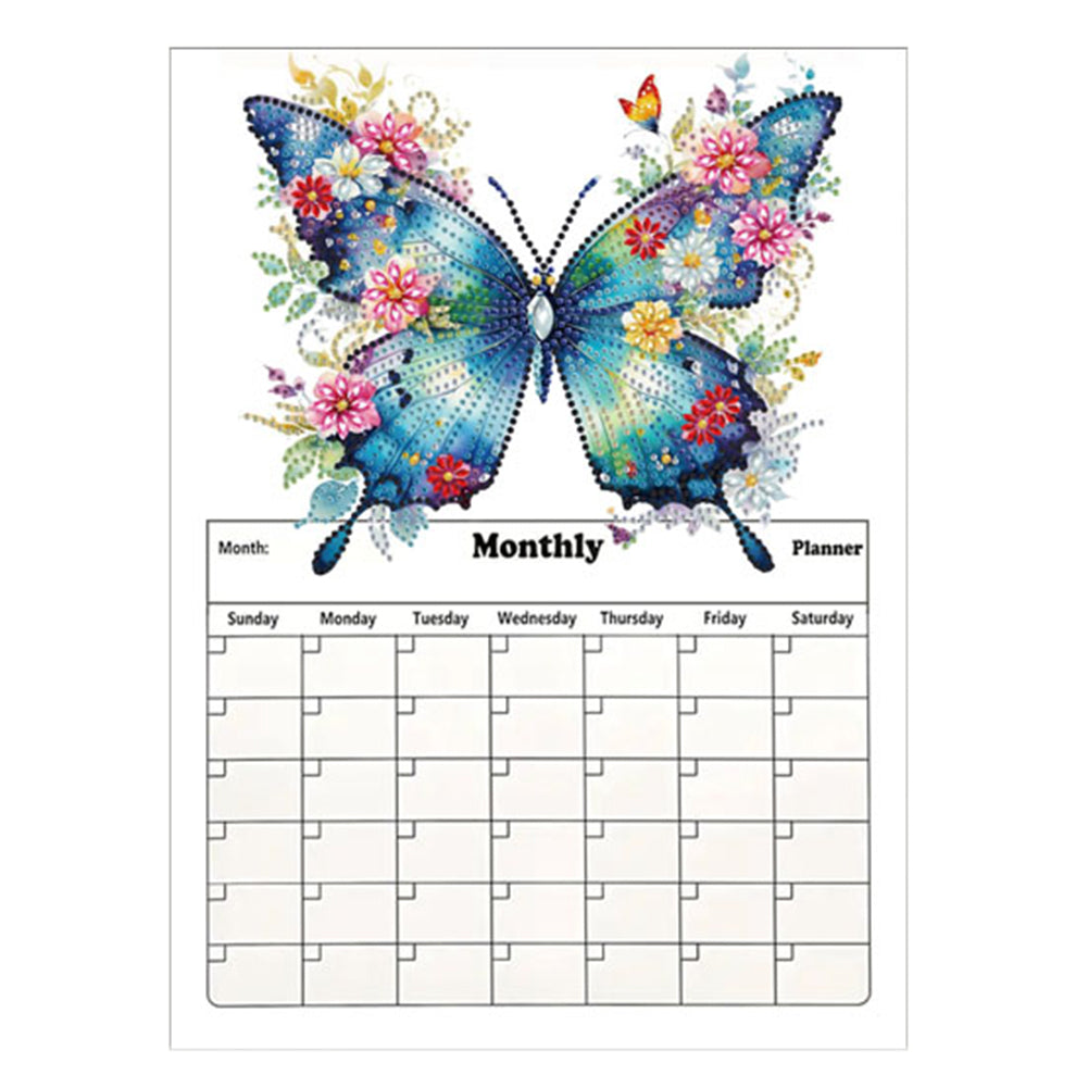 Special Shaped Colorful Pattern 5D DIY Diamond Art Monthly Planner for Beginners