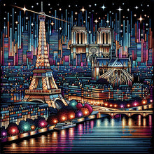 Load image into Gallery viewer, Diamond Painting - Full Round - Eiffel Tower With Stars (40*40CM)
