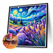 Load image into Gallery viewer, Diamond Painting - Full Round - Landscape Lavender Field (40*40CM)
