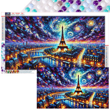 Load image into Gallery viewer, Diamond Painting - Full Round - Eiffel Tower At Night (70*40CM)
