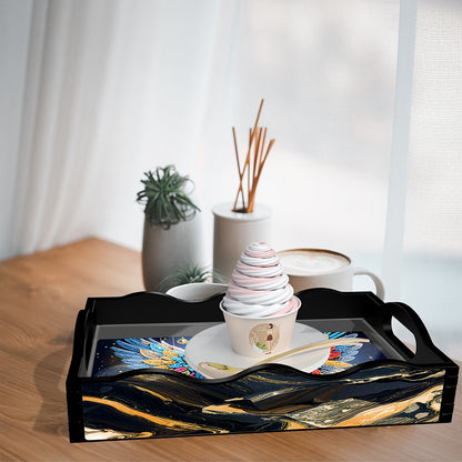 Acrylic Animals Rectangular Diamond Decorative Serving Tray for Countertop Decor