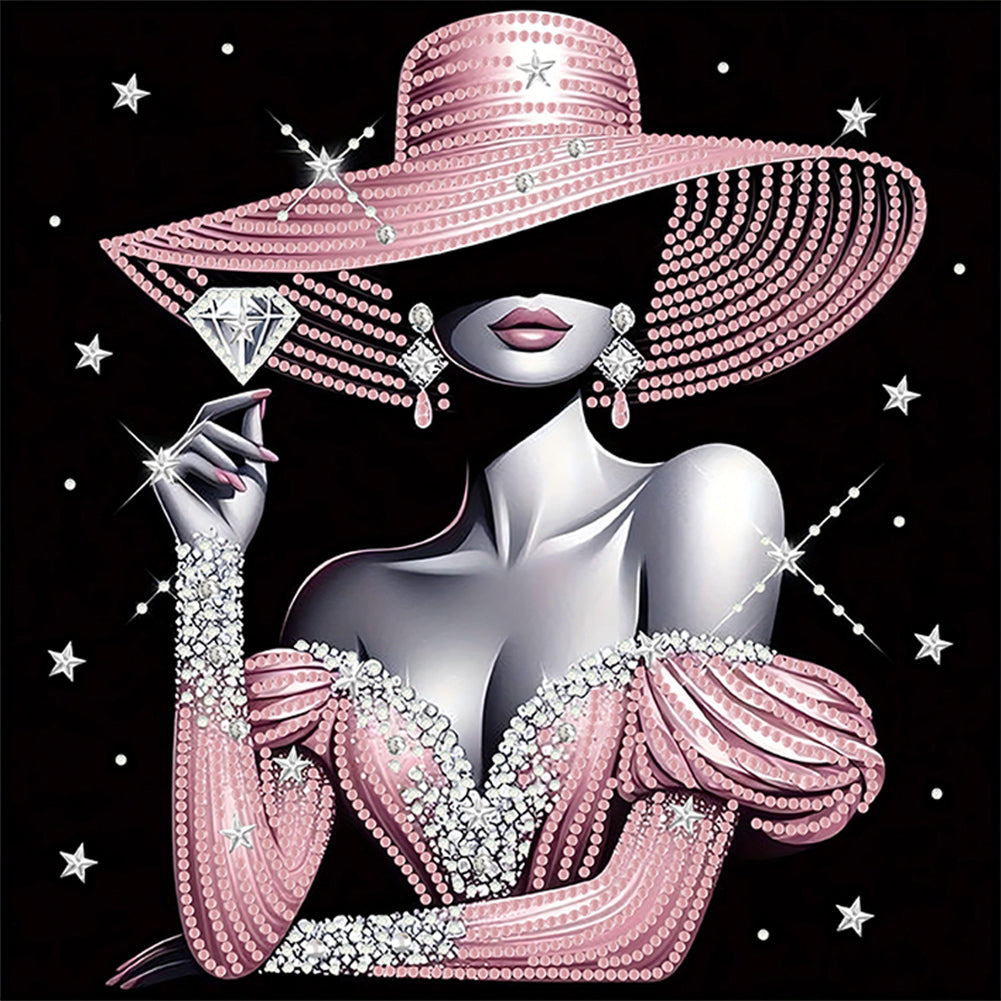 Diamond Painting - Partial Special Shaped - Lady (30*30CM)