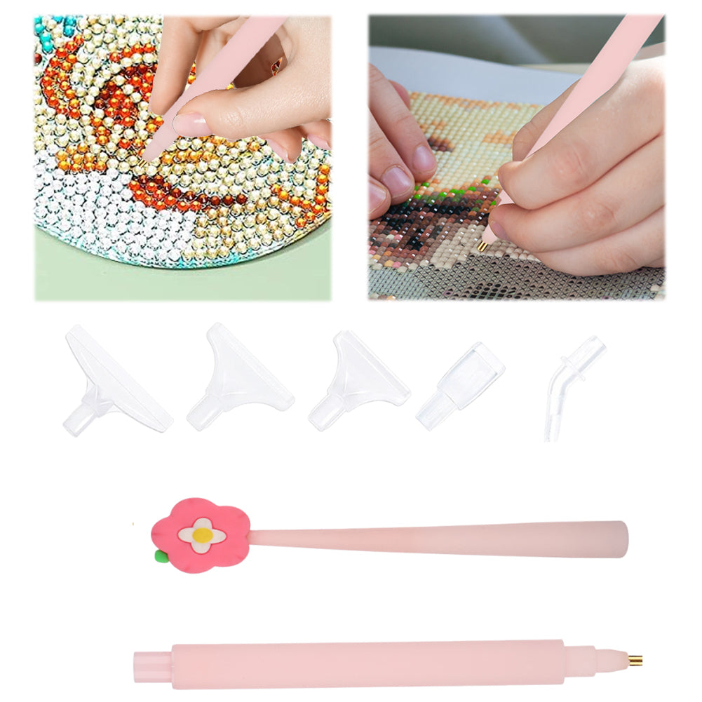 Cartoon Diamond Painting Pen Diamond Art Drill Pen with 6 Pen Tips DIY Supplies