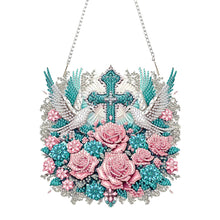 Load image into Gallery viewer, Cross Diamond Painting Hanging Pendant Rhinestone Diamond Art Window Pendants
