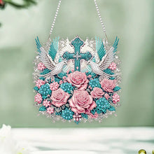 Load image into Gallery viewer, Cross Diamond Painting Hanging Pendant Rhinestone Diamond Art Window Pendants
