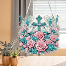 Load image into Gallery viewer, Cross Diamond Painting Hanging Pendant Rhinestone Diamond Art Window Pendants
