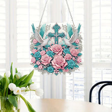 Load image into Gallery viewer, Cross Diamond Painting Hanging Pendant Rhinestone Diamond Art Window Pendants
