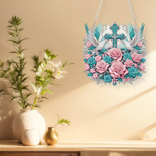 Load image into Gallery viewer, Cross Diamond Painting Hanging Pendant Rhinestone Diamond Art Window Pendants
