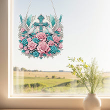 Load image into Gallery viewer, Cross Diamond Painting Hanging Pendant Rhinestone Diamond Art Window Pendants
