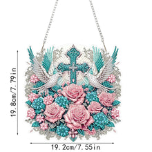 Load image into Gallery viewer, Cross Diamond Painting Hanging Pendant Rhinestone Diamond Art Window Pendants
