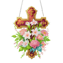 Load image into Gallery viewer, Cross Diamond Painting Hanging Pendant Rhinestone Diamond Art Window Pendants
