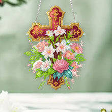 Load image into Gallery viewer, Cross Diamond Painting Hanging Pendant Rhinestone Diamond Art Window Pendants
