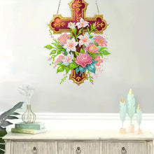 Load image into Gallery viewer, Cross Diamond Painting Hanging Pendant Rhinestone Diamond Art Window Pendants
