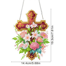 Load image into Gallery viewer, Cross Diamond Painting Hanging Pendant Rhinestone Diamond Art Window Pendants
