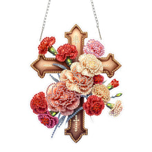 Load image into Gallery viewer, Cross Diamond Painting Hanging Pendant Rhinestone Diamond Art Window Pendants
