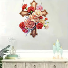 Load image into Gallery viewer, Cross Diamond Painting Hanging Pendant Rhinestone Diamond Art Window Pendants
