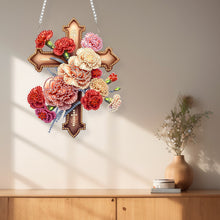 Load image into Gallery viewer, Cross Diamond Painting Hanging Pendant Rhinestone Diamond Art Window Pendants
