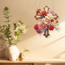 Load image into Gallery viewer, Cross Diamond Painting Hanging Pendant Rhinestone Diamond Art Window Pendants

