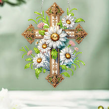 Load image into Gallery viewer, Cross Diamond Painting Hanging Pendant Rhinestone Diamond Art Window Pendants
