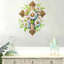 Load image into Gallery viewer, Cross Diamond Painting Hanging Pendant Rhinestone Diamond Art Window Pendants
