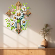 Load image into Gallery viewer, Cross Diamond Painting Hanging Pendant Rhinestone Diamond Art Window Pendants
