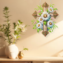 Load image into Gallery viewer, Cross Diamond Painting Hanging Pendant Rhinestone Diamond Art Window Pendants
