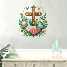 Load image into Gallery viewer, Cross Diamond Painting Hanging Pendant Rhinestone Diamond Art Window Pendants
