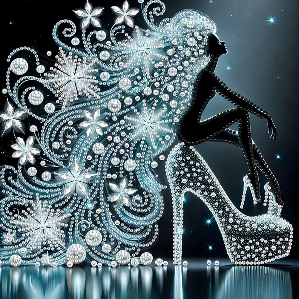 Diamond Painting - Partial Special Shaped - Elegant Lady (30*30CM)