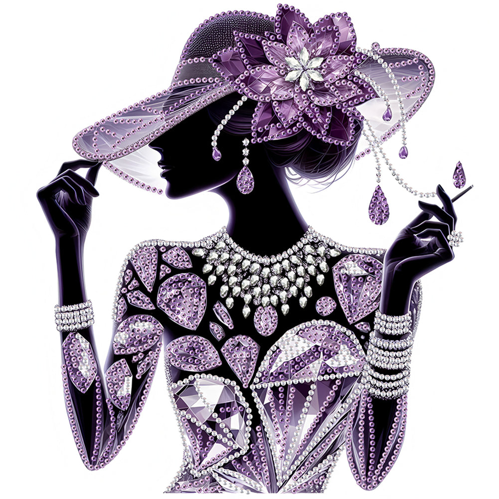 Diamond Painting - Partial Special Shaped - Elegant Lady (30*30CM)