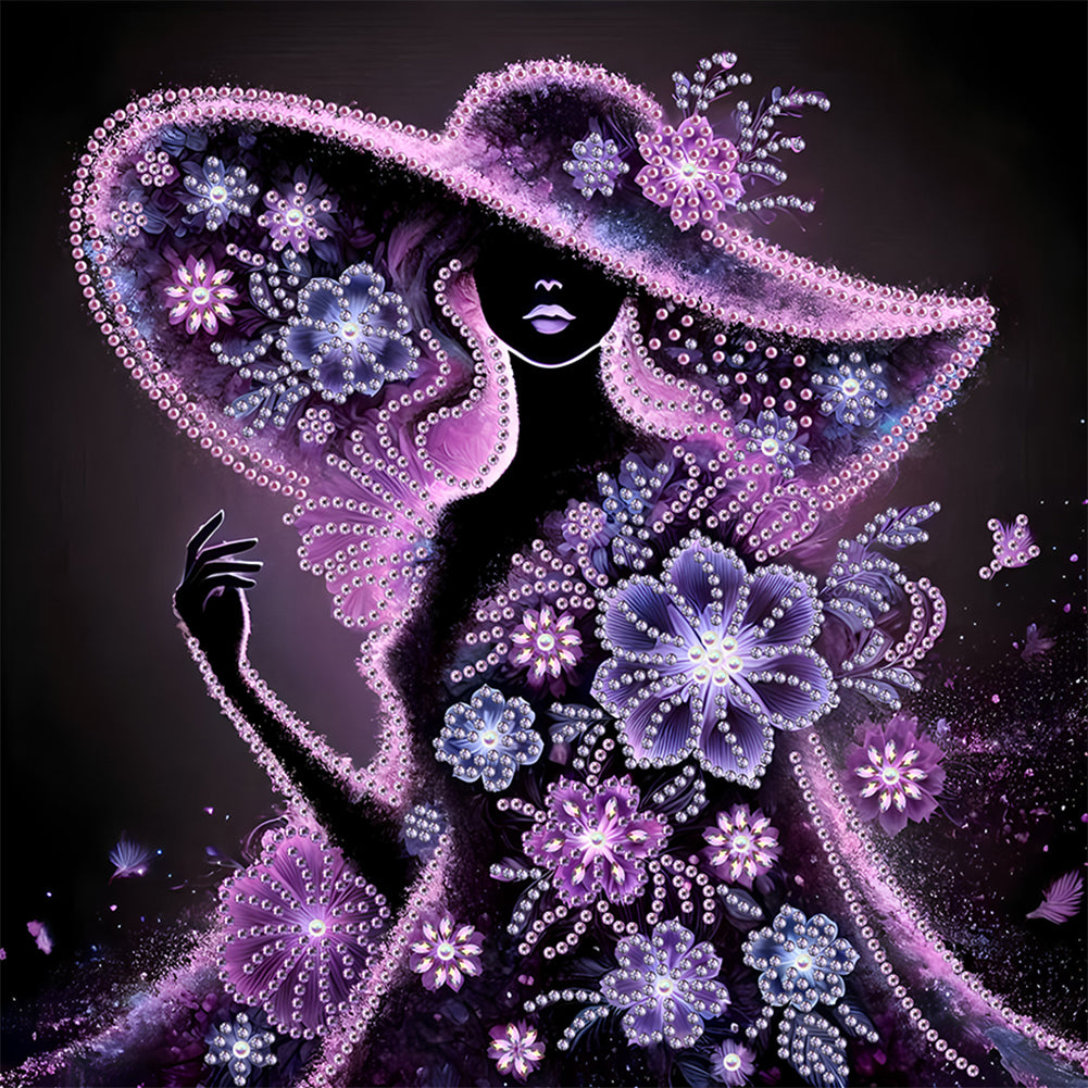 Diamond Painting - Partial Special Shaped - Elegant Lady (30*30CM)