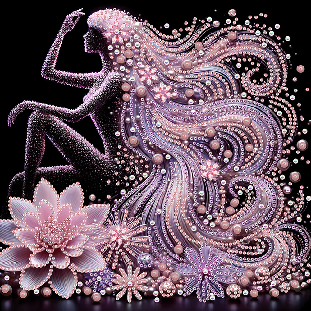 Diamond Painting - Partial Special Shaped - Elegant Lady (30*30CM)