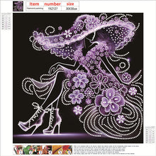 Load image into Gallery viewer, Diamond Painting - Partial Special Shaped - Elegant Lady (30*30CM)
