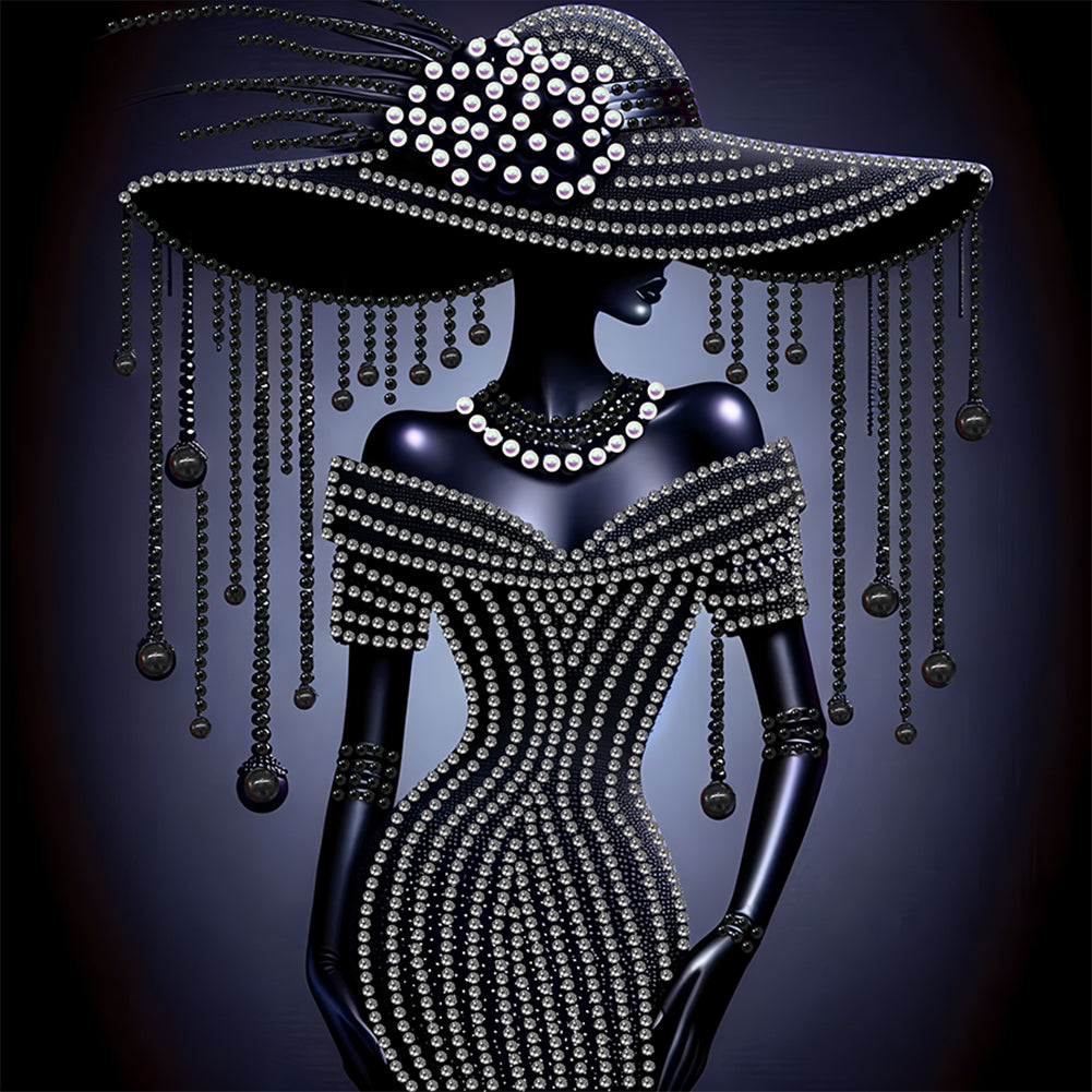 Diamond Painting - Partial Special Shaped - Elegant Lady (30*30CM)