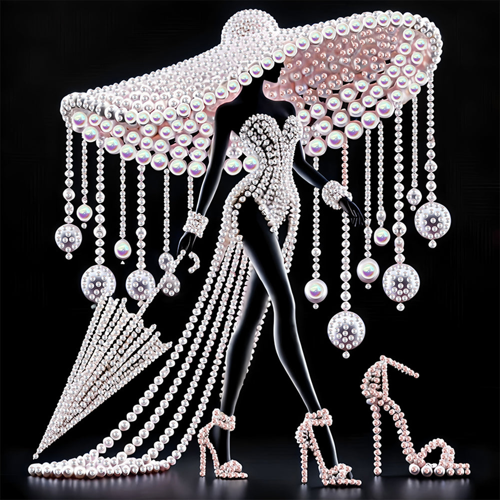Diamond Painting - Partial Special Shaped - Elegant Lady (30*30CM)