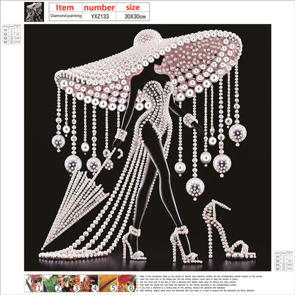 Diamond Painting - Partial Special Shaped - Elegant Lady (30*30CM)