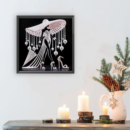 Diamond Painting - Partial Special Shaped - Elegant Lady (30*30CM)