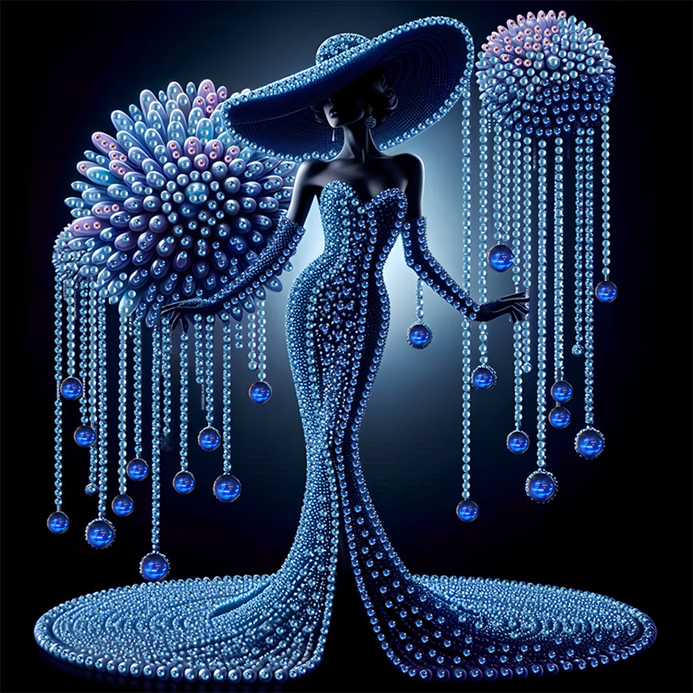 Diamond Painting - Partial Special Shaped - Elegant Lady (30*30CM)