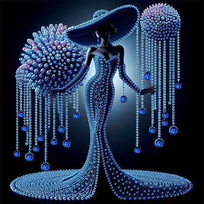 Diamond Painting - Partial Special Shaped - Elegant Lady (30*30CM)