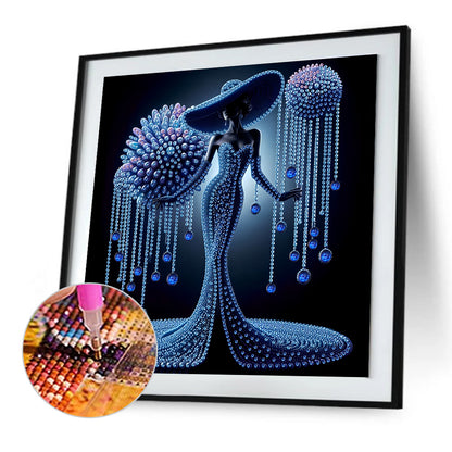Diamond Painting - Partial Special Shaped - Elegant Lady (30*30CM)