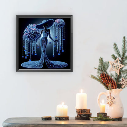Diamond Painting - Partial Special Shaped - Elegant Lady (30*30CM)
