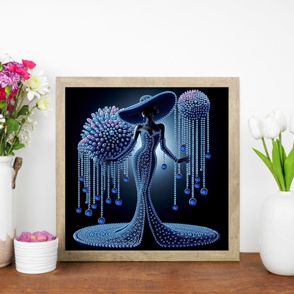 Diamond Painting - Partial Special Shaped - Elegant Lady (30*30CM)