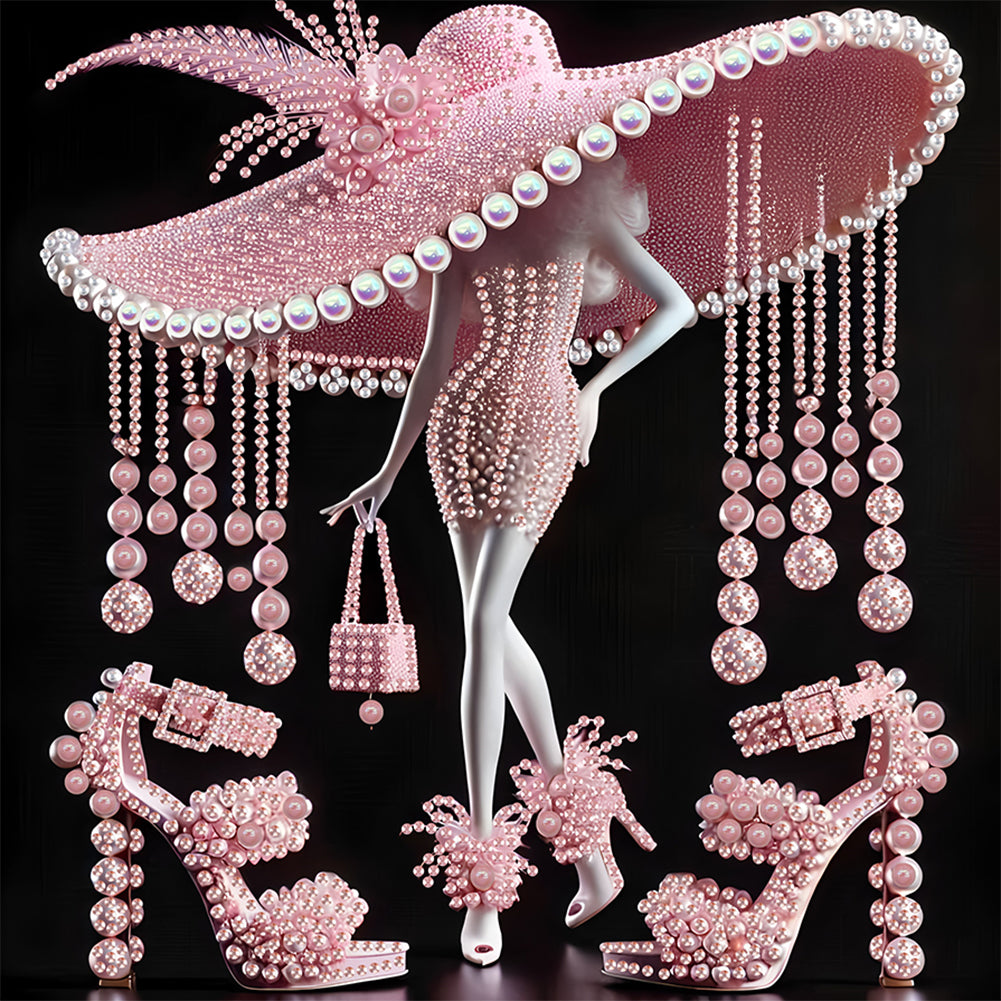 Diamond Painting - Partial Special Shaped - Elegant Lady (30*30CM)