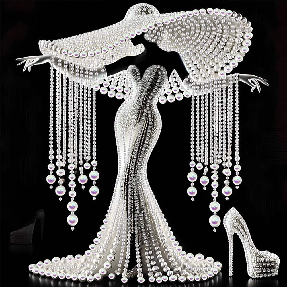 Diamond Painting - Partial Special Shaped - Elegant Lady (30*30CM)