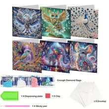 Load image into Gallery viewer, 6PCS DIY Diamond Art Greeting Cards Creative Birthday Card Kit Gifts (Animal)
