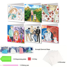 Load image into Gallery viewer, 6pcs Diamond Painting Greeting Cards DIY Diamond Art Cards Arts Crafts (Anime)
