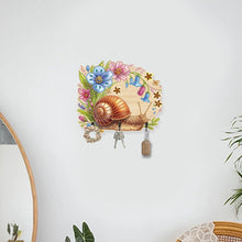 Load image into Gallery viewer, Wooden Wind Chime Snail Diamond Art Craft Wall Hooks A Row of 3 Hooks for Home
