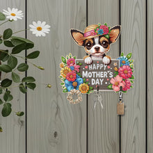 Load image into Gallery viewer, Wooden Chihuahua DIY Diamond Art Craft Wall Hooks A Row of 3 Hooks for Beginners
